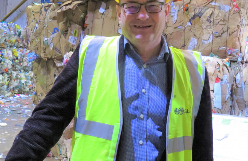 Councillor John Taylor at Recycling Centre